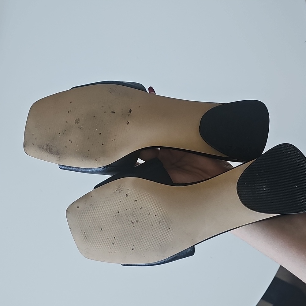 Nordstrom Babette Black Leather Women's Slide Sandals - Picture 4 of 12